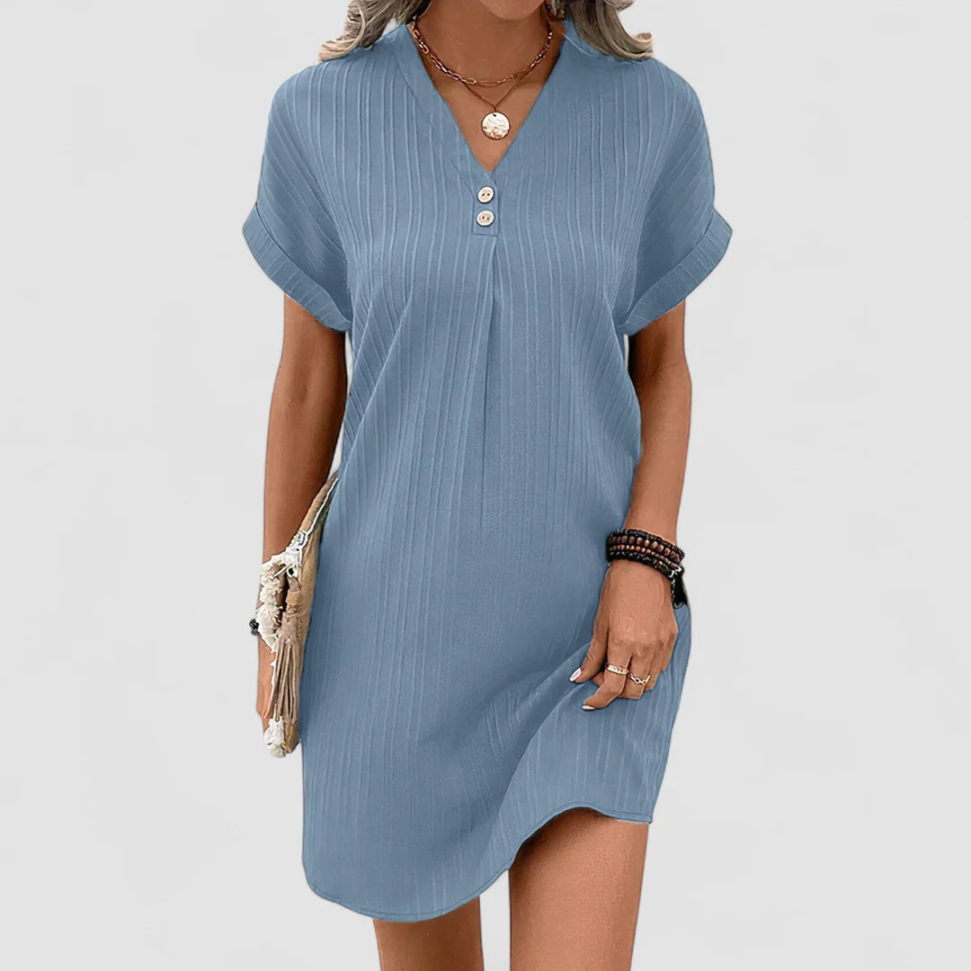 Denise™ | Abito elegante con design a costine
