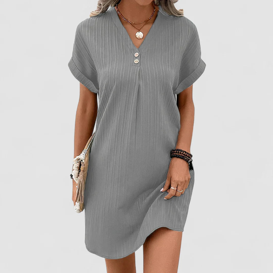 Denise™ | Abito elegante con design a costine