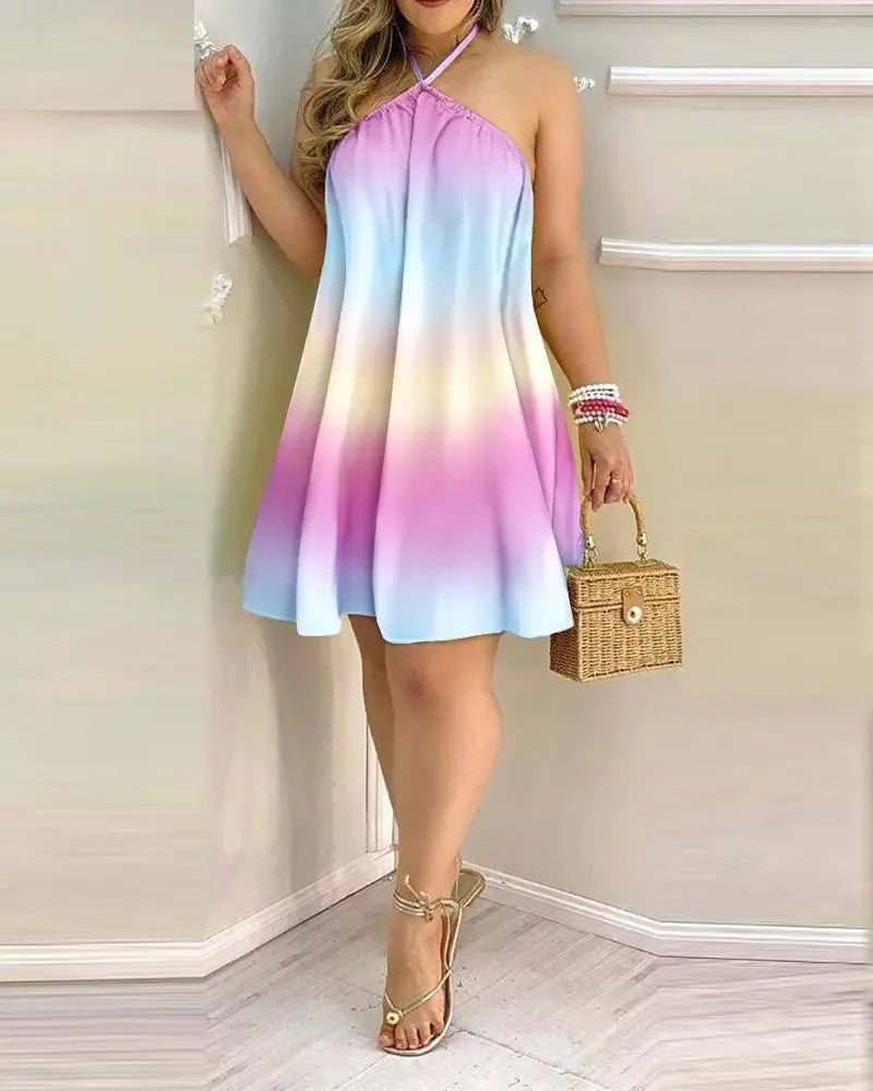 Boho-Chic™ | Abito con Scollo all'Americana e Stampa Floreale