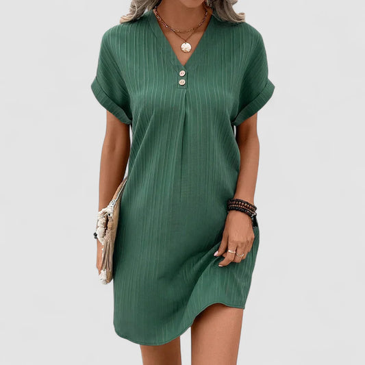 Denise™ | Abito elegante con design a costine