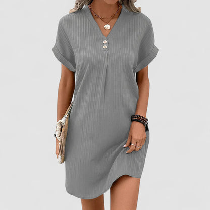 Denise™ | Abito elegante con design a costine