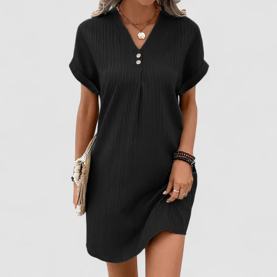 Denise™ | Abito elegante con design a costine