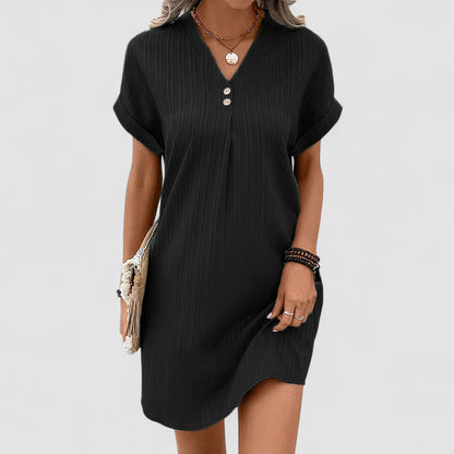 Denise™ | Abito elegante con design a costine