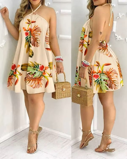 Boho-Chic™ | Abito con Scollo all'Americana e Stampa Floreale