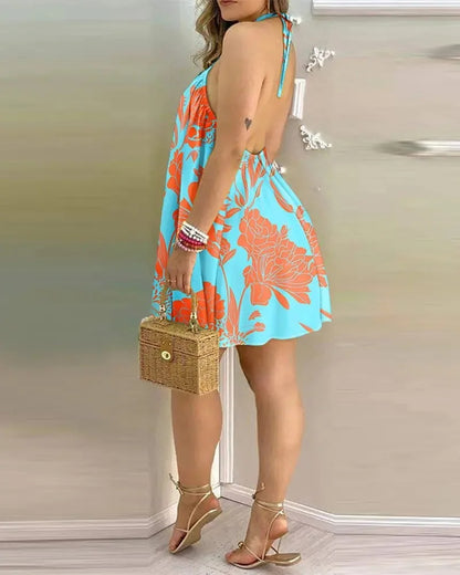 Boho-Chic™ | Abito con Scollo all'Americana e Stampa Floreale