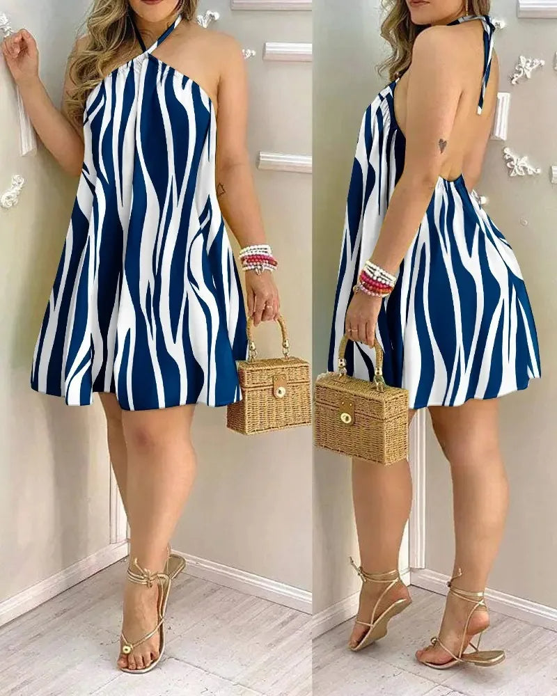 Boho-Chic™ | Abito con Scollo all'Americana e Stampa Floreale