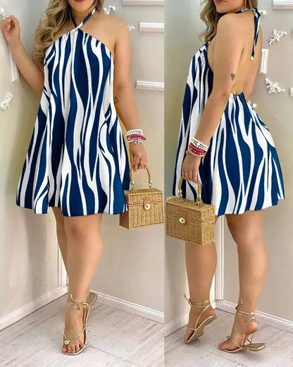 Boho-Chic™ | Abito con Scollo all'Americana e Stampa Floreale