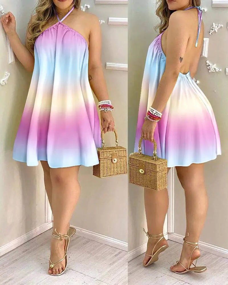 Boho-Chic™ | Abito con Scollo all'Americana e Stampa Floreale