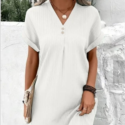 Denise™ | Abito elegante con design a costine